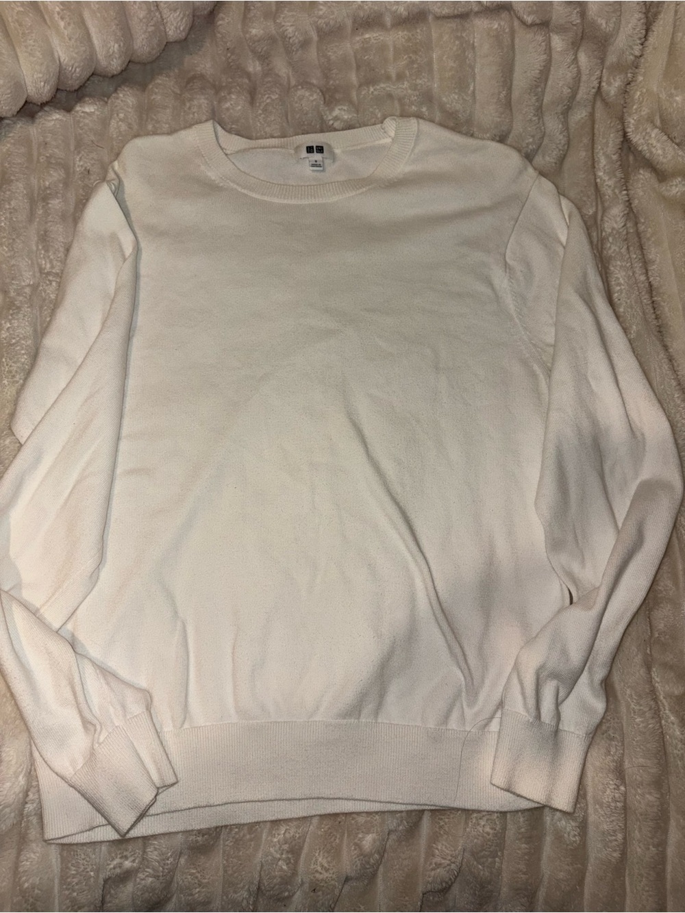 UNIQLO Cream 100% Cotton Crewneck Sweatshirt
